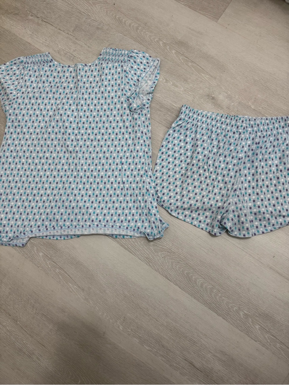 Kim Rogers Teal Floral and Light Blue Dot Women’s Pajama Sets - Picture 2 of 7